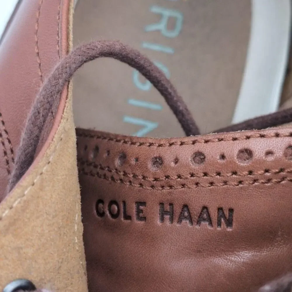 Cole Haan Shoes Mens 11 Brown Leather OriginalGrand Wingtip Brogue Oxford Dress